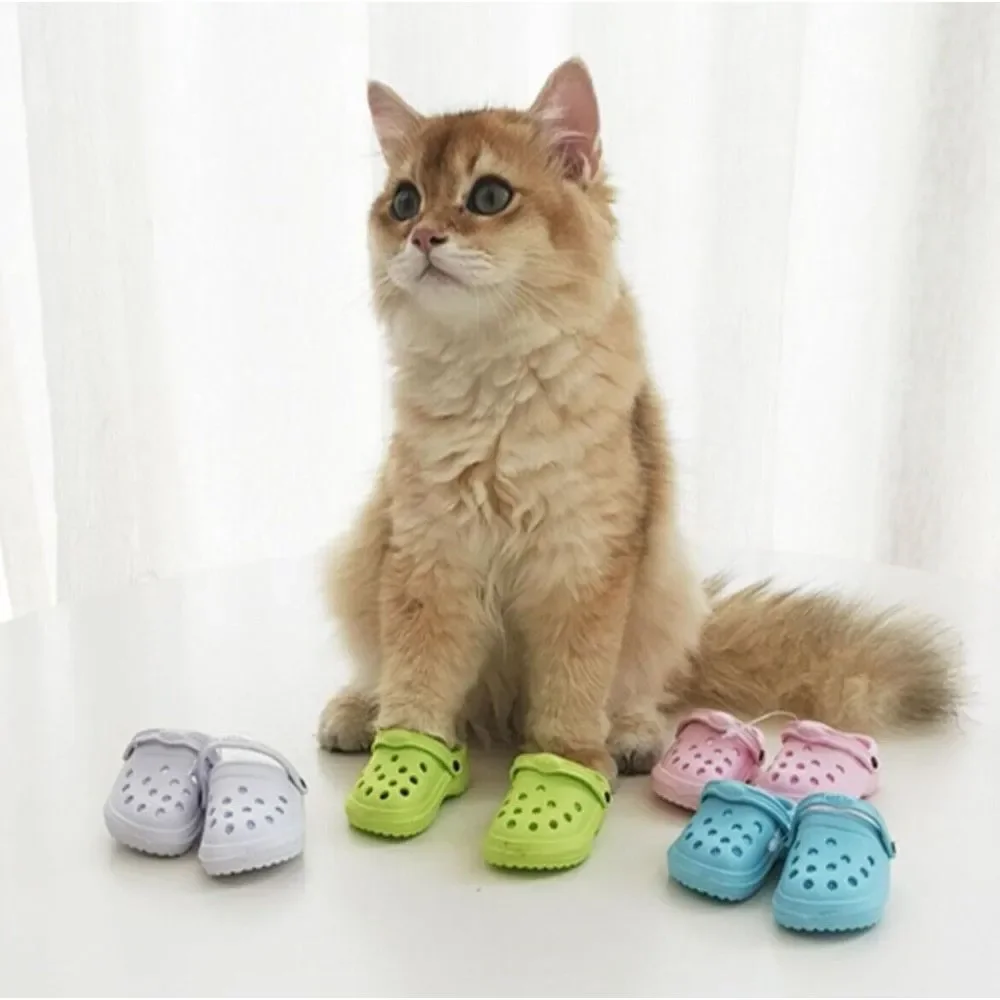 2pcs Pet Cat Kitty Clogs‎ Shoes In Coral - 404